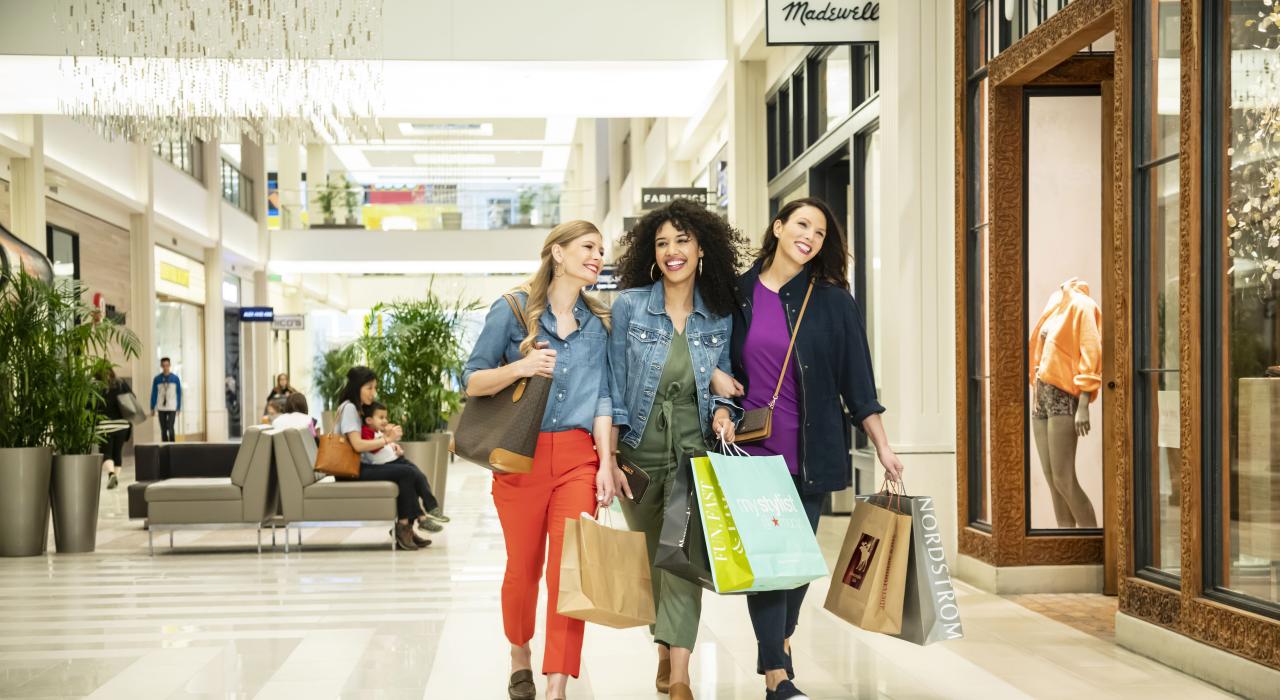 Shoppers enjoying the great selection of stores and deals at Mall of America