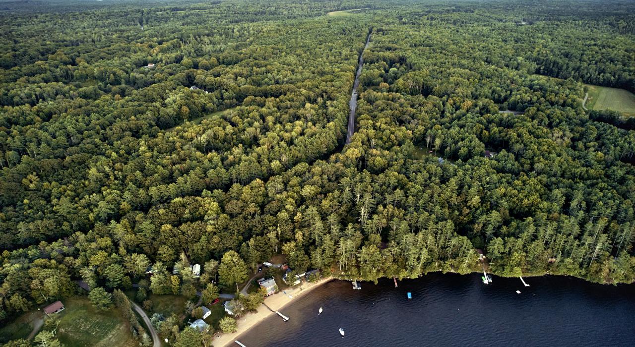 Vue aérienne de Damariscotta, Maine