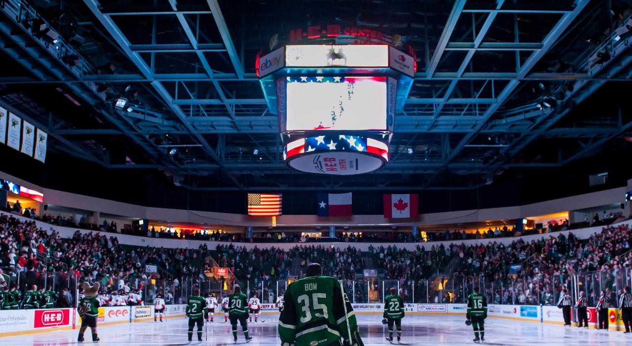 The Texas Stars professional hockey team take the ice at the H-E-B Center