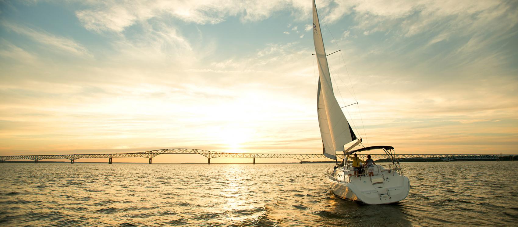 A sunset sail on the Chesapeake Bay in Virginia